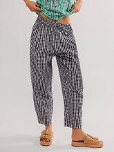 Plaid Pockets Split-Joint Loose Trousers Pants