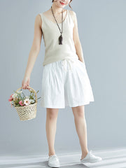 Loose Solid Wide Leg Pants