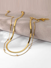 Double Layered Snake Chain Solid Color Necklaces Accessories