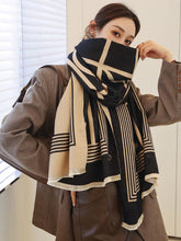 Vintage Keep Warm Striped Tasseled Shawl&Scarf