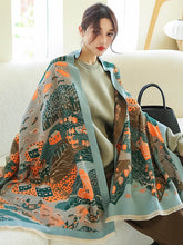 Vintage Printed Tasseled Shawl&Scarf