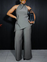 Loose Wide Leg Solid Color Casual Pants Bottoms Trousers