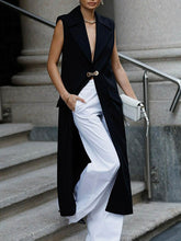 Loose Sleeveless Split-Joint Deep V-Neck Vest Outerwear