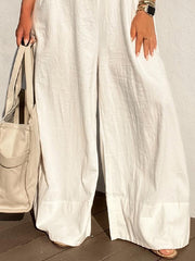 Long Sleeves Loose Solid Color Jumpsuits