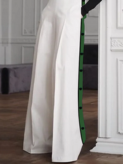 Urban Wide Leg Contrast Color Casual Pants Bottoms