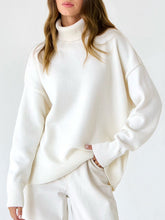 Long Sleeves Loose Solid Color High Neck Knitwear Pullovers Sweater Sweater Tops