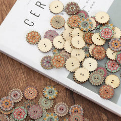 Bohemia Printed Wooden Sewing Buttons