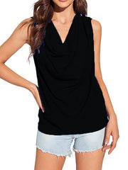 Solid Color Loose Sleeveless V-Neck Vest Top