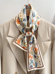 Contrast Color Floral Printed Scarf Hair Band