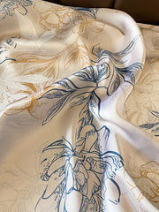 Contrast Color Flower Print Keep Warm Scarf