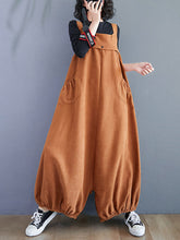 Original With Pocket Solid Color Corduroy Overalls