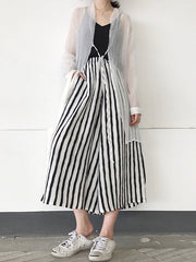 Striped Loose Wide Leg Casual Pants Bottoms