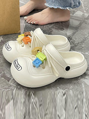 Hollow Letter Print Slippers Crocs