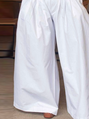 Loose Wide Leg No Belt Solid Color Casual Pants Bottoms Trousers