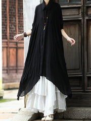 Pleated Solid Color Split-Joint Loose Sleeveless Spaghetti-Neck Blouses&shirts Tops