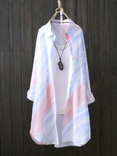 Printed See-Through Long Sleeves Loose Lapel Shirts Tops