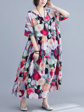 Original Floral Round-Neck Dresses