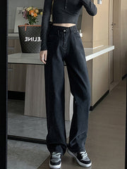 Casual High Waisted Denim Wide Leg Jean Pants