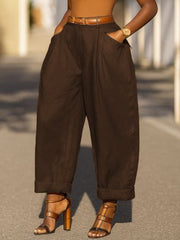 Loose Wide Leg Solid Color Split-Joint Pants Trousers