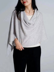 100% Cashmere Solid Color Cape Shawl&Cloak
