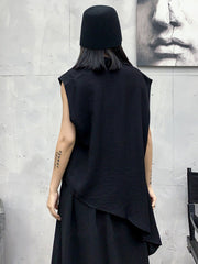 Stylish Cool Girl Asymmetric V-Neck Batwing Sleeves Shirts Tops