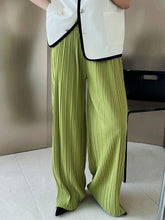 Pleated Solid Color Wide Leg Pants Bottoms