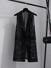 Original Simple Casual Solid Color Hollow Vest Outwear