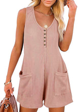 Split-Joint Loose Sleeveless U-Neck Rompers