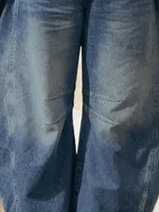 Harem Pants Pleated Split-Joint Jean Pants Bottoms