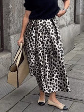 Leopard Pleated Split-Joint A-Line Loose Skirts Bottoms