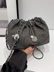 Chains Drawstring Split-Joint Woven Crossbody Bags Bags Accessories Bags