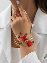 Geometric Rhine Stones Shiny Irregularity Sets Rings Accessories Bracelet Accessories