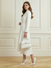 Asymmetric Buttoned Double-Breasted Solid Color Split-Joint Irregularity Long Sleeves Peaked Collar Mini Dresses Blazer