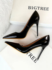 Solid Color Split-Joint Scarpin Salto Pumps