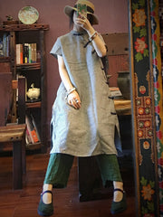 National Linen Original Button Dress