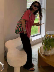 Original Weave Contrast Color Plaid Bags Accessories