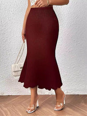 Elasticity Solid Color High Waisted Loose Skirts