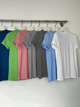 Solid Color Short Sleeves Round-neck T-Shirts Tops