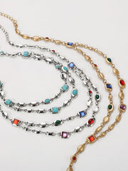 Double Layered Geometric Necklaces Accessories
