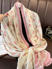 Flower Print Keep Warm Sun Protection Scarf
