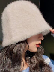 Drawstring Solid Color Split-Joint Hat Bucket Hat