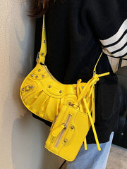 Rivet Zipper Crossbody Bags