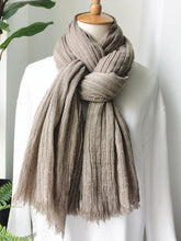 Vintage Ramie Cotton Solid Color Scarf