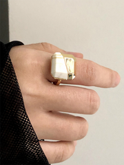 Original Chic Contrast Color Geometric Rings Accessories