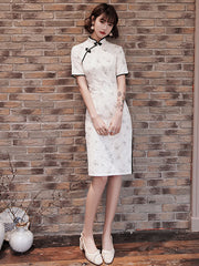 Original Applique Buttoned Stand Collar Cheongsams