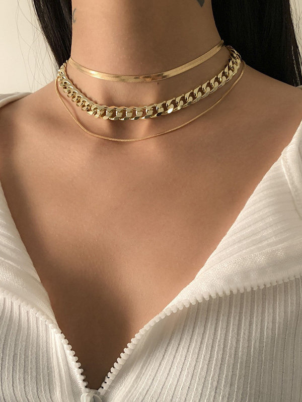 Chains Hollow Solid Color Necklaces Accessories Dainty Necklace