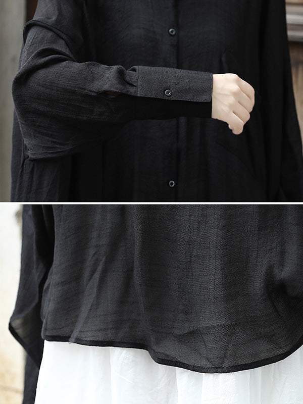 Pleated Solid Color Split-Joint Loose Sleeveless Spaghetti-Neck Blouses&shirts Tops