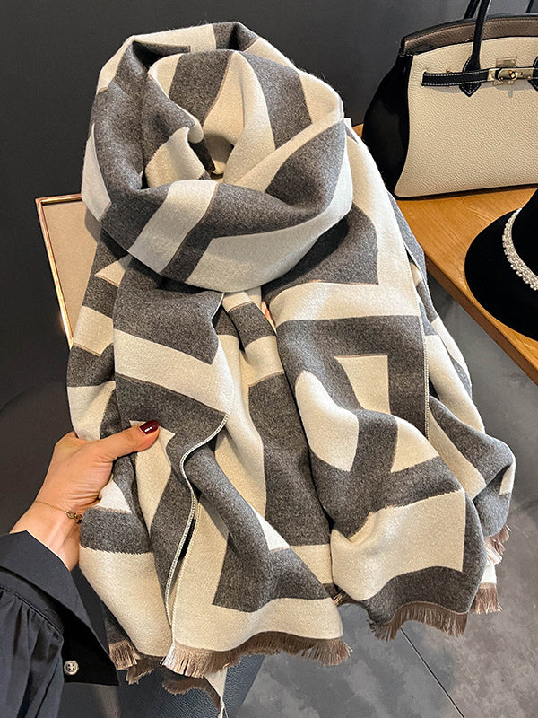 Urban Imitated Cashmere Printed Warm Shawl&Scarf