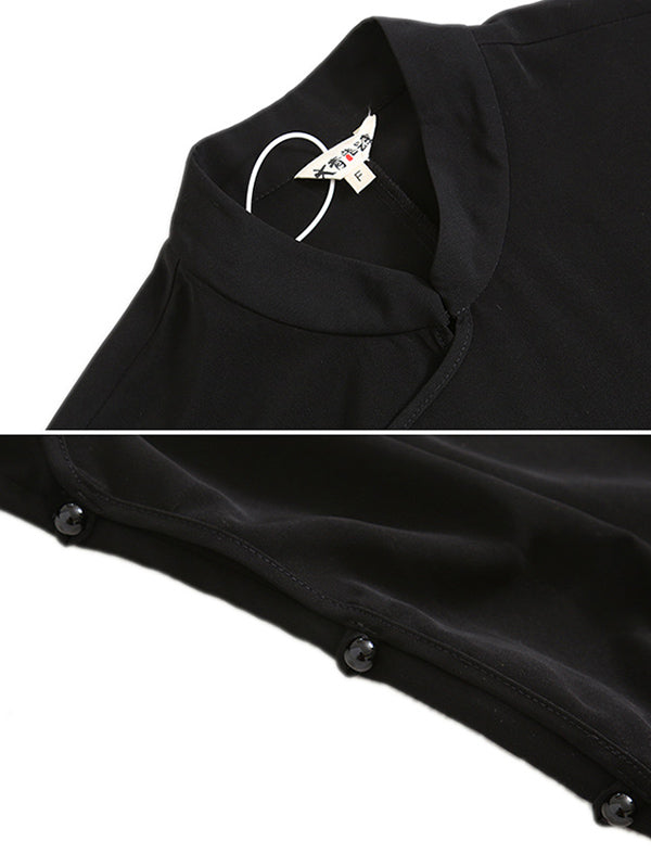 Vintage Solid Buckle Long Cheongsams