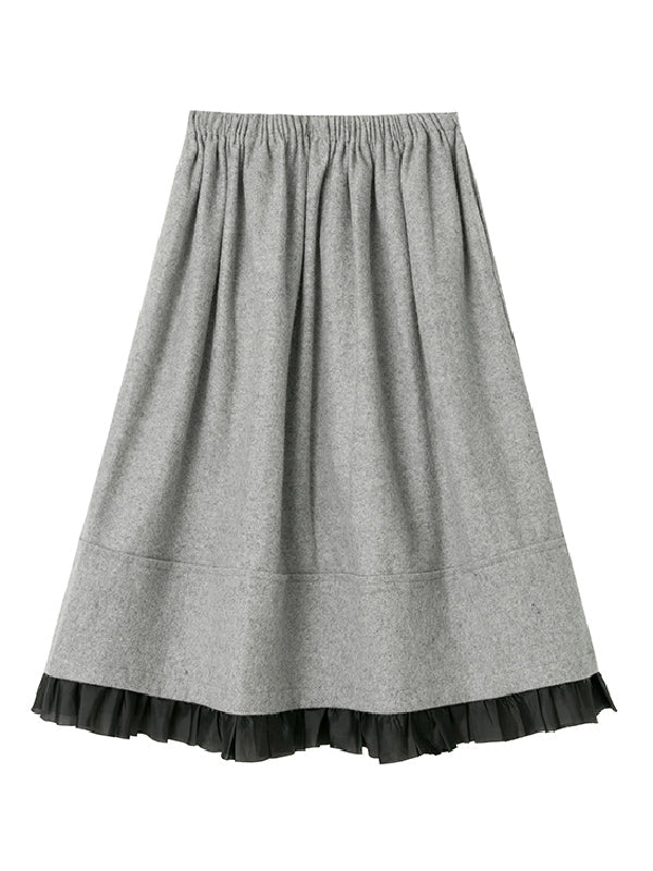 Urban Long Sleeves Buttoned Round-Neck Jacket Top+ Split-Joint Skirt Two Pieces Set